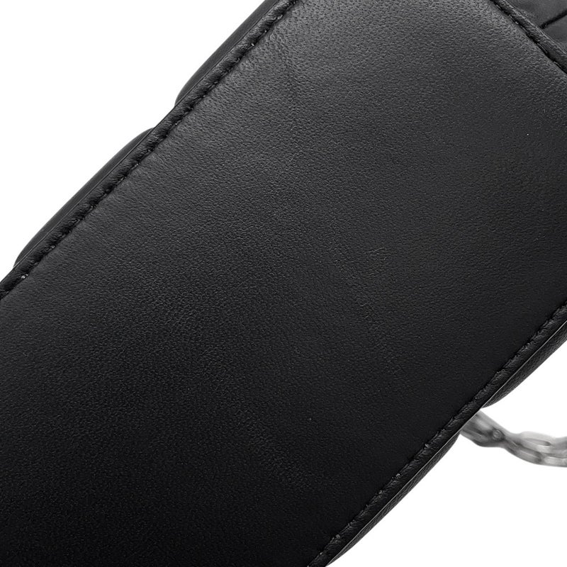 ボッテガヴェネタ チェーンショルダーバッグ パテッド ハーフムーン ミニ レザー  593165 BOTTEGA VENETA バッグ 黒