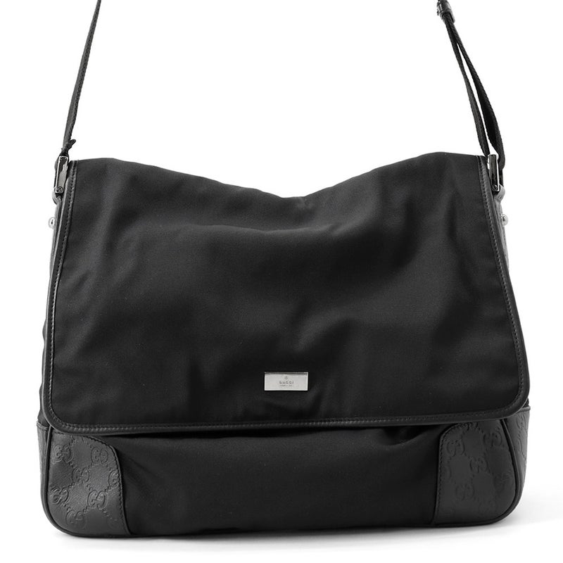 グッチ ショルダーバッグ GGエンボス ナイロン/レザー 162419 GUCCI バッグ 黒
