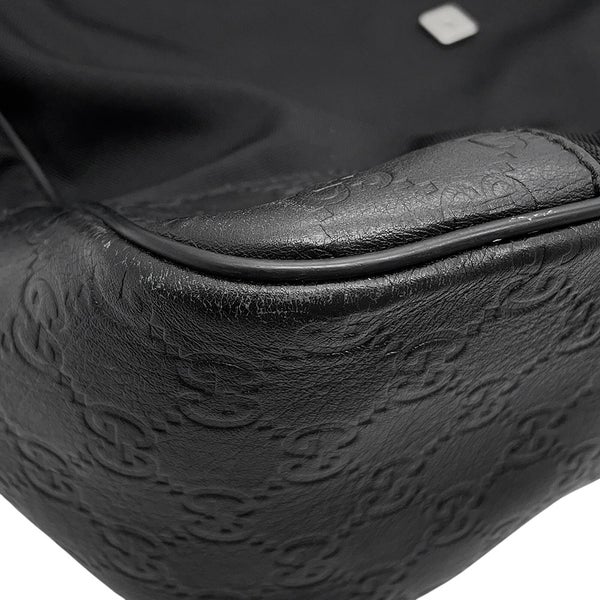 グッチ ショルダーバッグ GGエンボス ナイロン/レザー 162419 GUCCI バッグ 黒