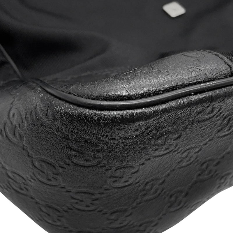 グッチ ショルダーバッグ GGエンボス ナイロン/レザー 162419 GUCCI バッグ 黒