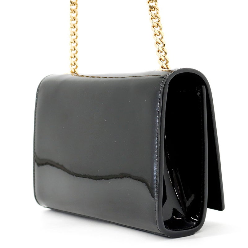 サンローランパリ チェーンショルダーバッグ ケイト モノグラム パテント 354120 SAINT LAURENT PARIS 黒