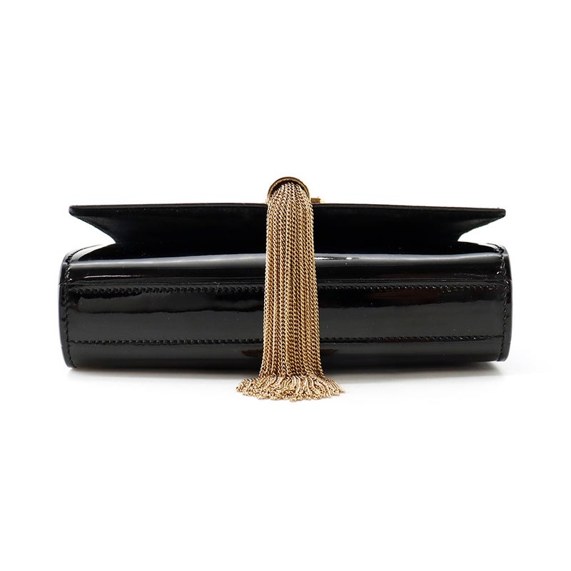 サンローランパリ チェーンショルダーバッグ ケイト モノグラム パテント 354120 SAINT LAURENT PARIS 黒
