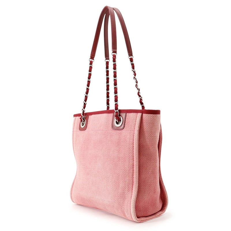 シャネル トートバッグ ドーヴィルライン トートPM ココマーク キャンバス/レザー A66939 CHANEL バッグ チェーン