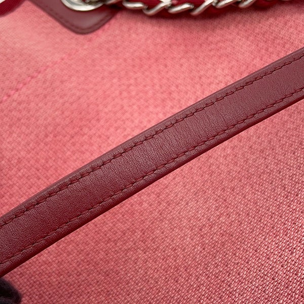 シャネル トートバッグ ドーヴィルライン トートPM ココマーク キャンバス/レザー A66939 CHANEL バッグ チェーン