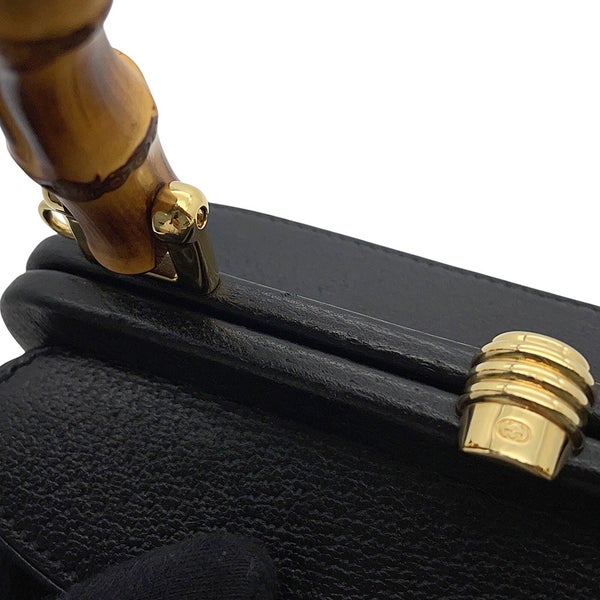グッチ ハンドバッグ バンブー レザー 746251 GUCCI 2wayチェーンショルダーバッグ 黒