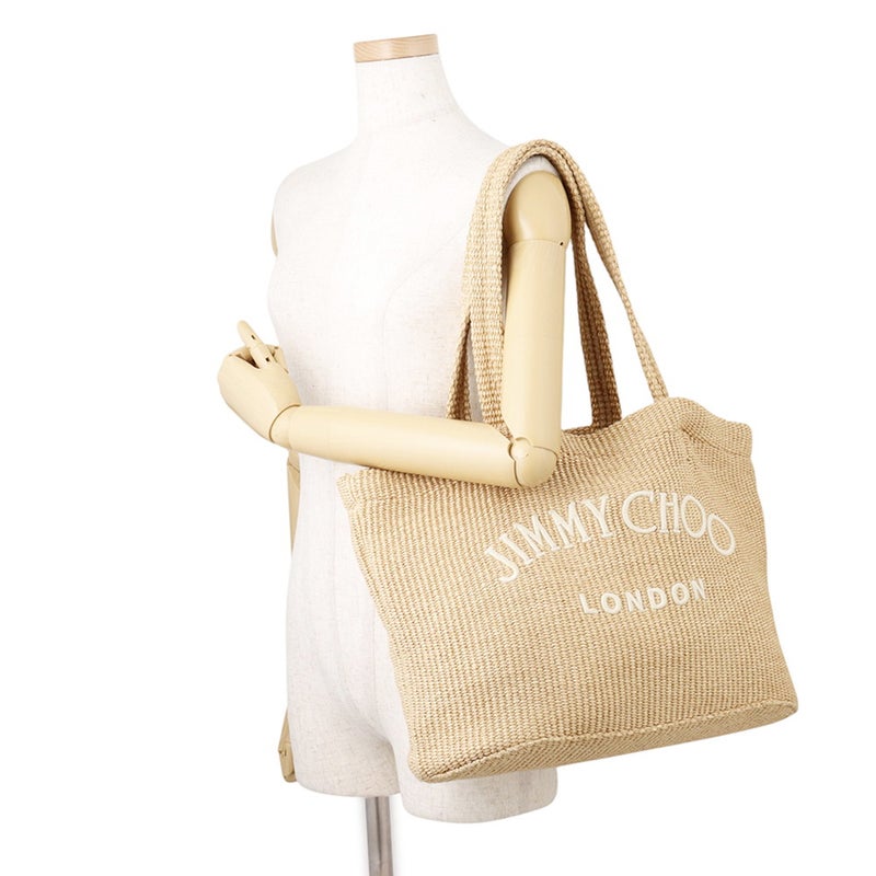 ジミーチュウ トートバッグ ラフィア ロゴ JIMMY CHOO バッグ