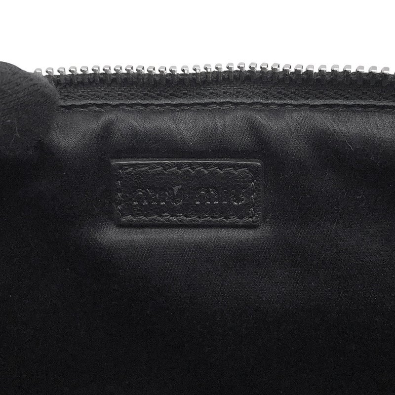 ミュウミュウ ショルダーバッグ スワロープリント レザー 5ZH011 Miu Miu バッグ 黒