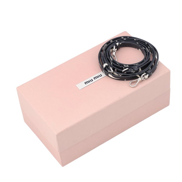 ミュウミュウ ショルダーバッグ スワロープリント レザー 5ZH011 Miu Miu バッグ 黒