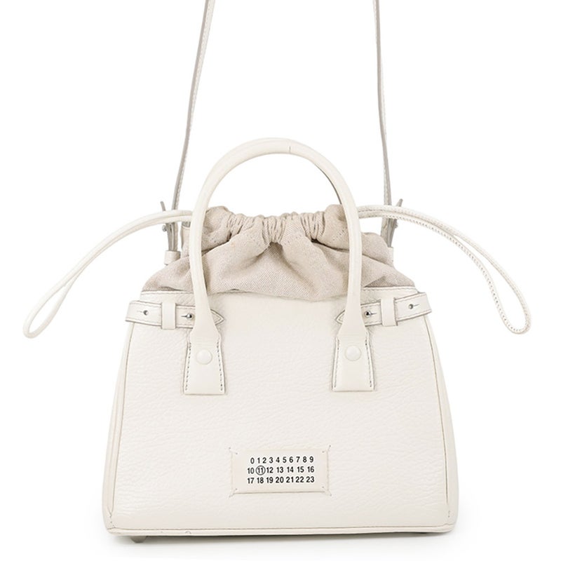 メゾンマルジェラ ハンドバッグ 5AC ミニ ドローストリングバッグ レザー キャンバス SB3WD0005 Maison Margiela 2WAY 白