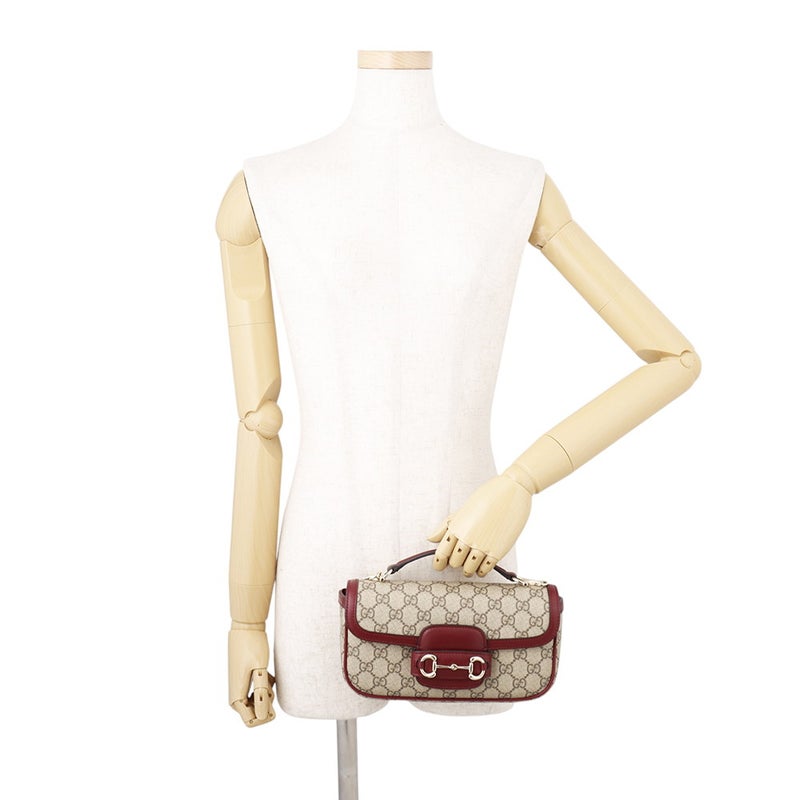 グッチ ハンドバッグ ホースビット 1955 トップハンドル GGスプリーム/レザー 815206 GUCCI 2wayショルダーバッグ