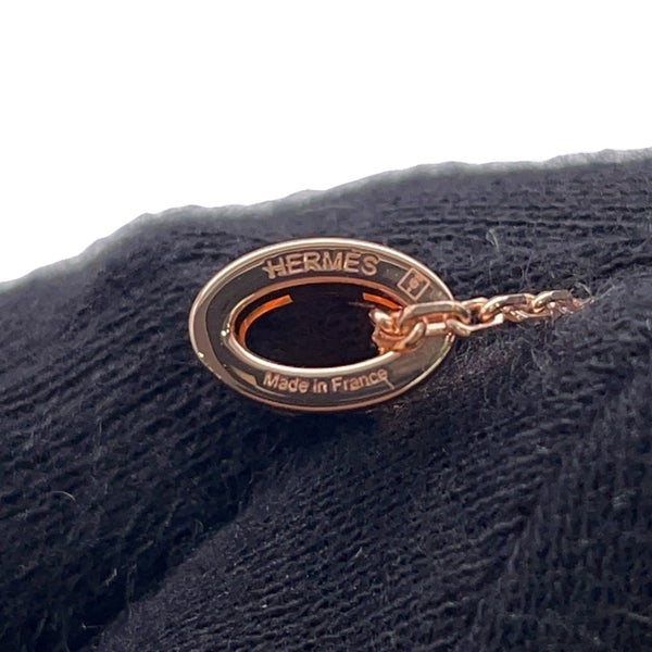 エルメス ネックレス ミニ・ポップアッシュ ブラック/ピンクゴールド金具 HERMES アクセサリー 黒