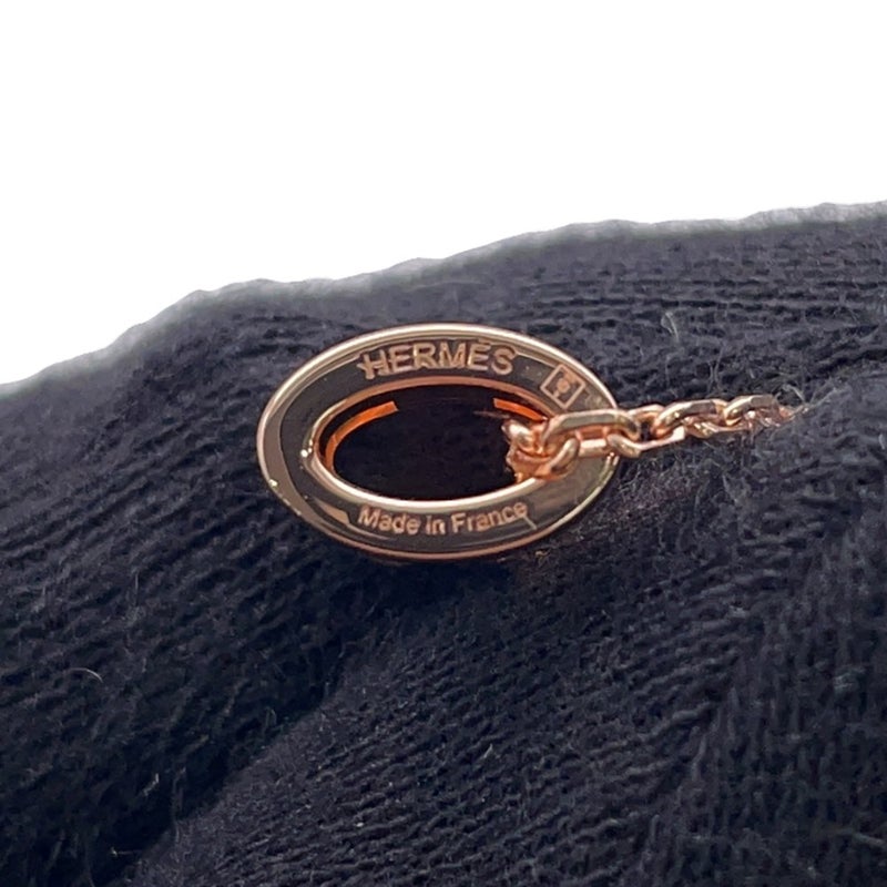 エルメス ネックレス ミニ・ポップアッシュ ブラック/ピンクゴールド金具 HERMES アクセサリー 黒
