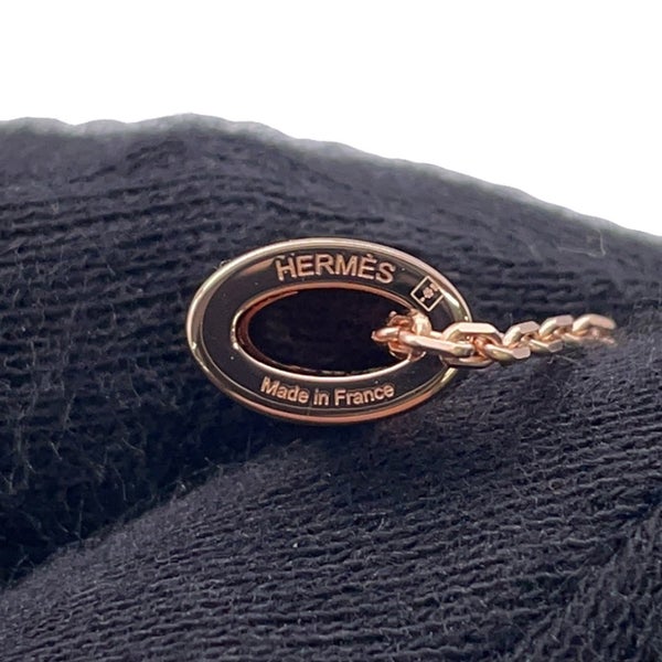エルメス ネックレス ミニ・ポップアッシュ ブラック/ピンクゴールド金具 HERMES アクセサリー 黒