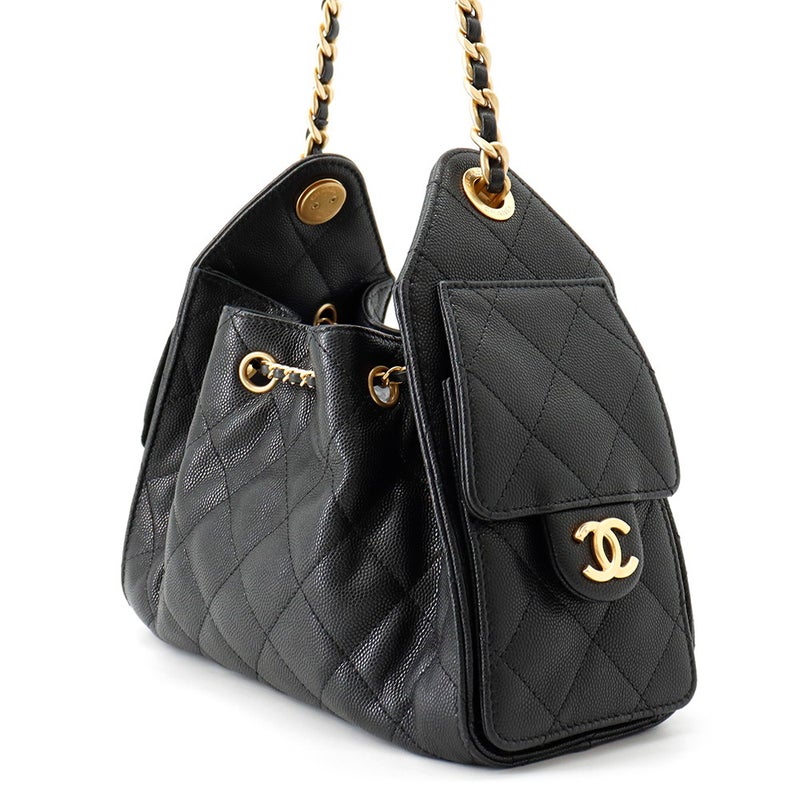 シャネル チェーンショルダーバッグ CHANEL25 ミニ ココマーク ワンショルダー キャビアスキン AS5631 CHANEL 黒