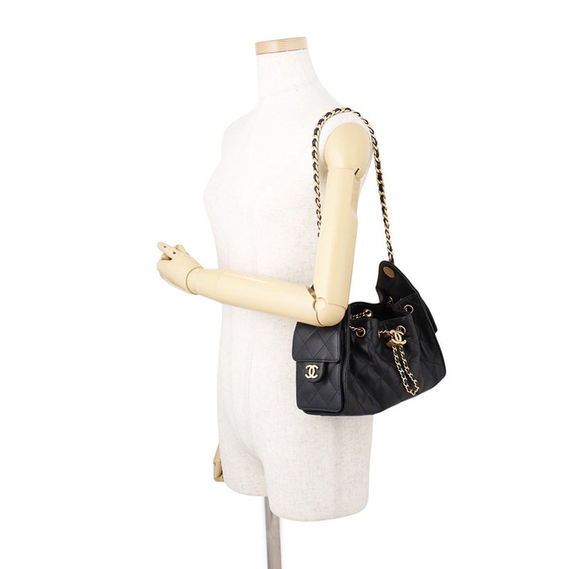 シャネル チェーンショルダーバッグ CHANEL25 ミニ ココマーク ワンショルダー キャビアスキン AS5631 CHANEL 黒