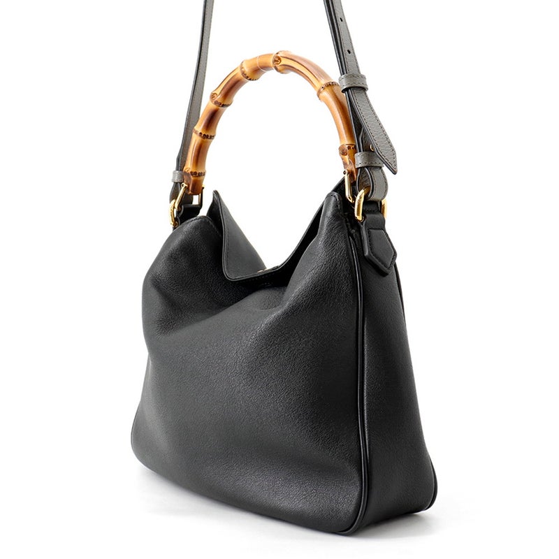 グッチ ハンドバッグ ダイアナ バンブー ミディアム カーフレザー 746124 GUCCI 2way 黒