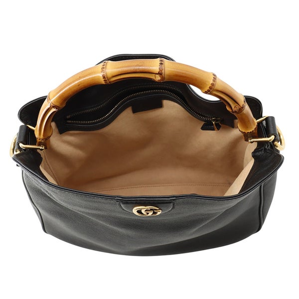 グッチ ハンドバッグ ダイアナ バンブー ミディアム カーフレザー 746124 GUCCI 2way 黒