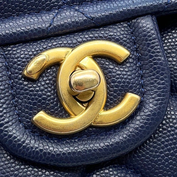 シャネル チェーンショルダーバッグ マトラッセ ココマーク キャビアスキン ダブルチェーン  CHANEL