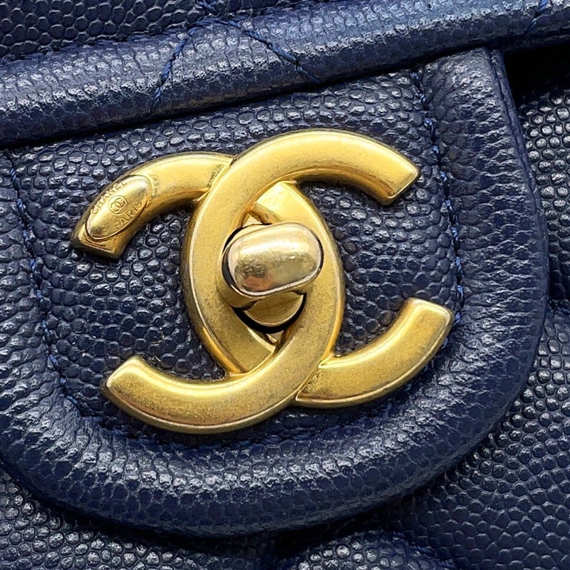 シャネル チェーンショルダーバッグ マトラッセ ココマーク キャビアスキン ダブルチェーン  CHANEL