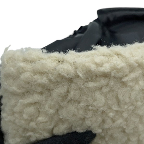 シャネル トートバッグ ココネージュ マトラッセ ココマーク ボア 巾着トート ムートン ナイロン CHANEL 2way 黒