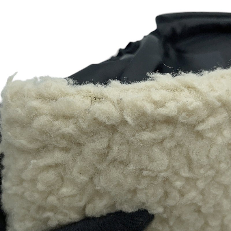 シャネル トートバッグ ココネージュ マトラッセ ココマーク ボア 巾着トート ムートン ナイロン CHANEL 2way 黒