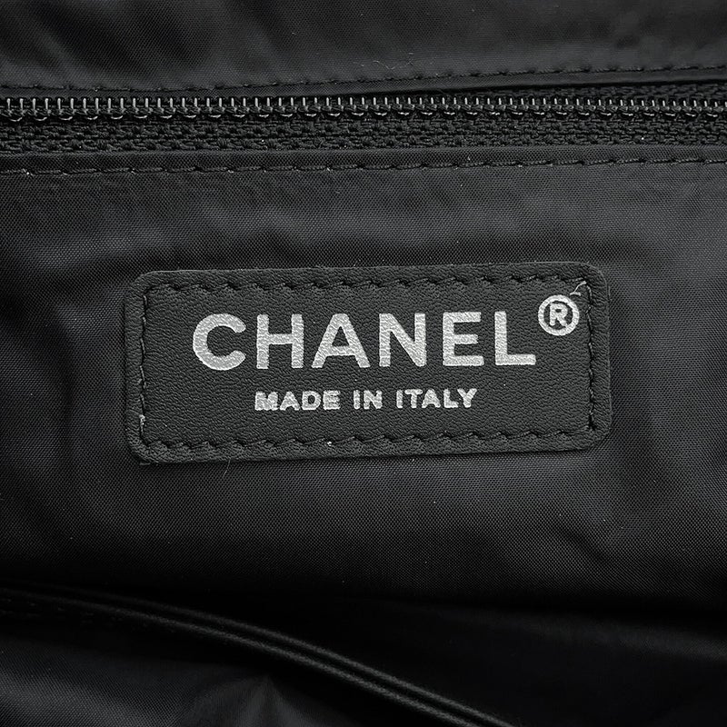 シャネル トートバッグ ココネージュ マトラッセ ココマーク ボア 巾着トート ムートン ナイロン CHANEL 2way 黒