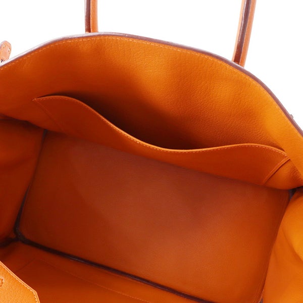 エルメス バーキン35 オレンジ/シルバー金具 シェブルミゾル □J刻印 HERMES Birkin ハンドバッグ