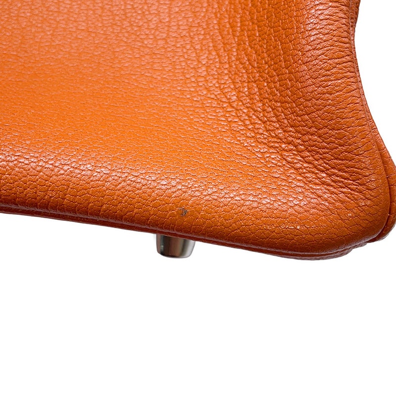 エルメス バーキン35 オレンジ/シルバー金具 シェブルミゾル □J刻印 HERMES Birkin ハンドバッグ