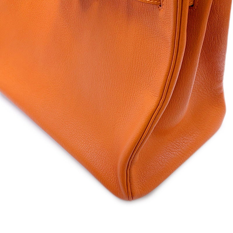 エルメス バーキン35 オレンジ/シルバー金具 シェブルミゾル □J刻印 HERMES Birkin ハンドバッグ