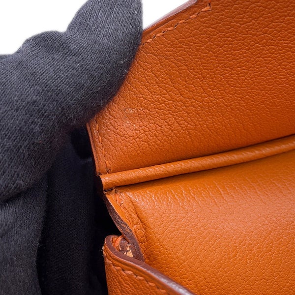 エルメス バーキン35 オレンジ/シルバー金具 シェブルミゾル □J刻印 HERMES Birkin ハンドバッグ