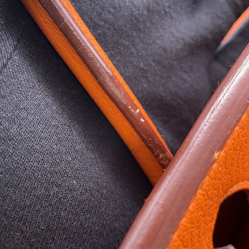 エルメス バーキン35 オレンジ/シルバー金具 シェブルミゾル □J刻印 HERMES Birkin ハンドバッグ