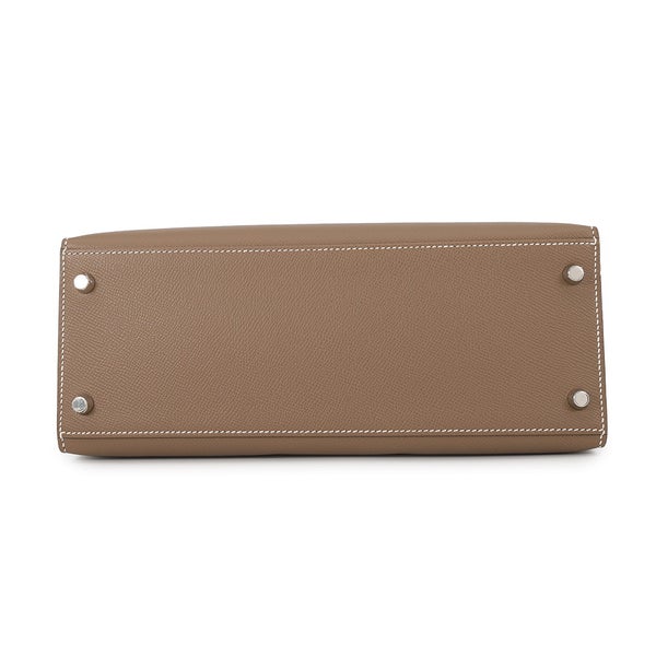 エルメス ハンドバッグ ケリー28 外縫い エトゥープ/シルバー金具 エプソン Y刻印 HERMES Kelly 2wayバッグ