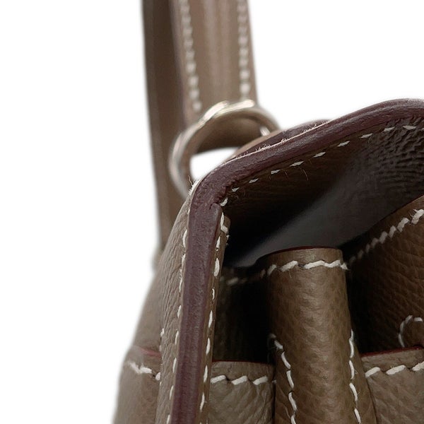 エルメス ハンドバッグ ケリー28 外縫い エトゥープ/シルバー金具 エプソン Y刻印 HERMES Kelly 2wayバッグ