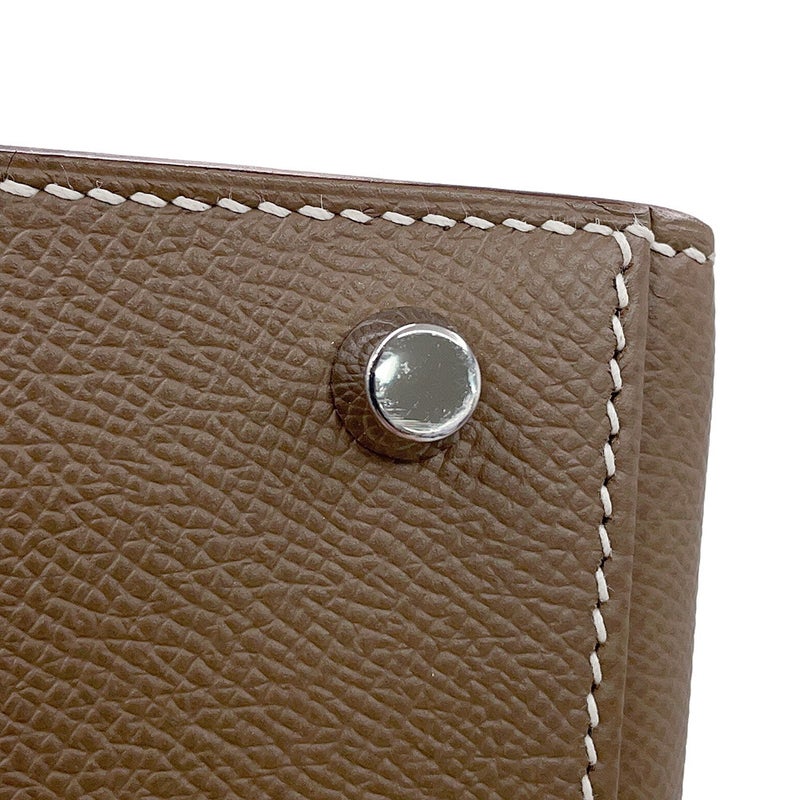 エルメス ハンドバッグ ケリー28 外縫い エトゥープ/シルバー金具 エプソン Y刻印 HERMES Kelly 2wayバッグ