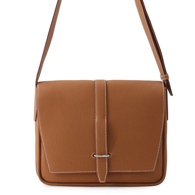 エルメス ショルダーバッグ スティーブライト ジュニア ゴールド/シルバー金具 トゴ W刻印 HERMES メンズ