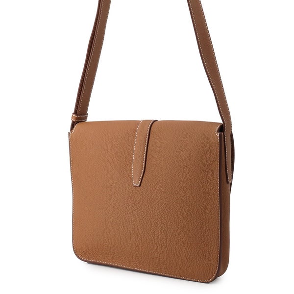 エルメス ショルダーバッグ スティーブライト ジュニア ゴールド/シルバー金具 トゴ W刻印 HERMES メンズ