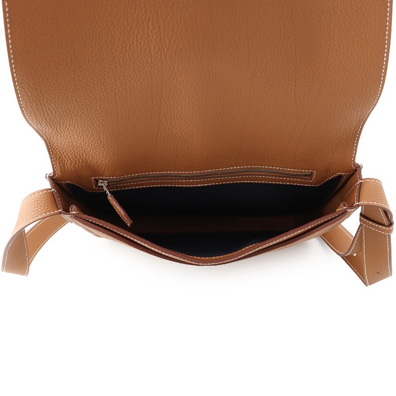 エルメス ショルダーバッグ スティーブライト ジュニア ゴールド/シルバー金具 トゴ W刻印 HERMES メンズ
