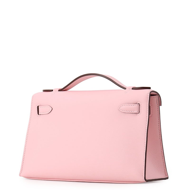 エルメス ハンドバッグ ポシェットケリー ローズサクラ/シルバー金具 スイフト K刻印 HERMES バッグ