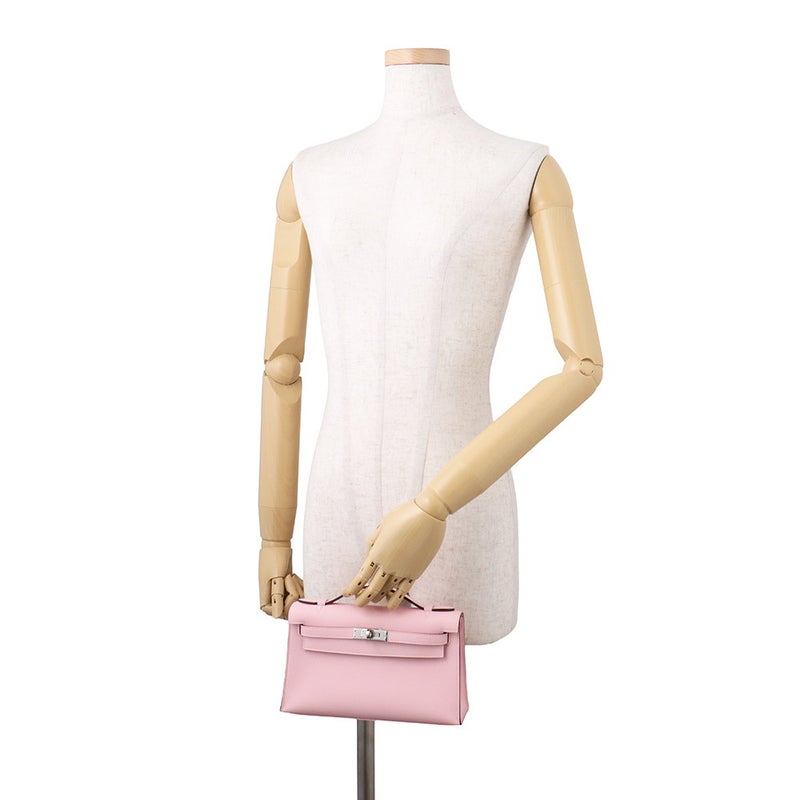 エルメス ハンドバッグ ポシェットケリー ローズサクラ/シルバー金具 スイフト K刻印 HERMES バッグ