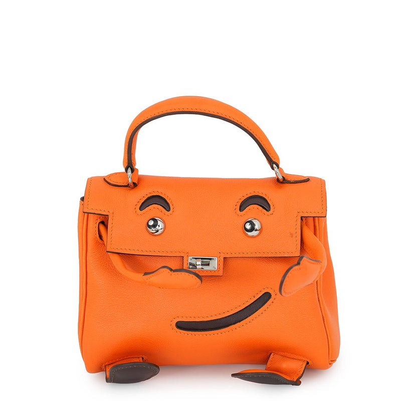 エルメス ハンドバッグ ケリードール オレンジ/シルバー金具 ガリバー □D刻印 HERMES