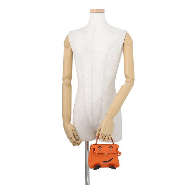 エルメス ハンドバッグ ケリードール オレンジ/シルバー金具 ガリバー □D刻印 HERMES
