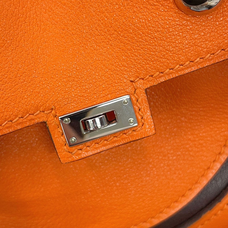 エルメス ハンドバッグ ケリードール オレンジ/シルバー金具 ガリバー □D刻印 HERMES