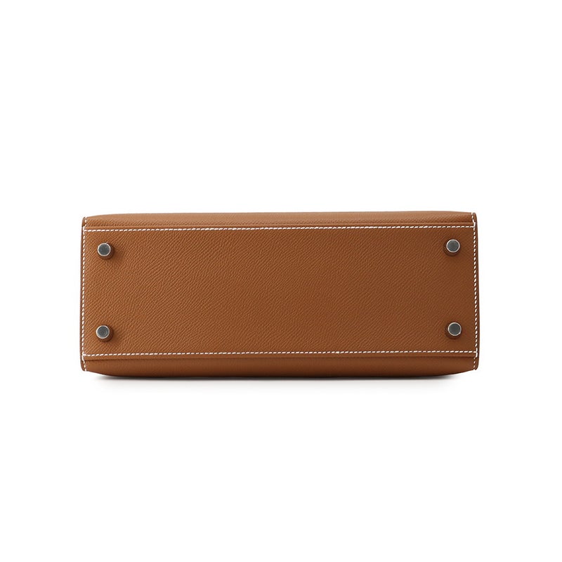 エルメス ハンドバッグ ケリー25 外縫い ゴールド/シルバー金具 エプソン G刻印 ２wayショルダー