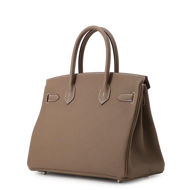 エルメス バーキン30 エトゥープ/シルバー金具 トゴ G刻印 HERMES Birkin ハンドバッグ
