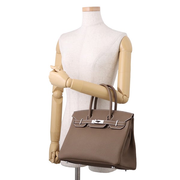 エルメス バーキン30 エトゥープ/シルバー金具 トゴ G刻印 HERMES Birkin ハンドバッグ