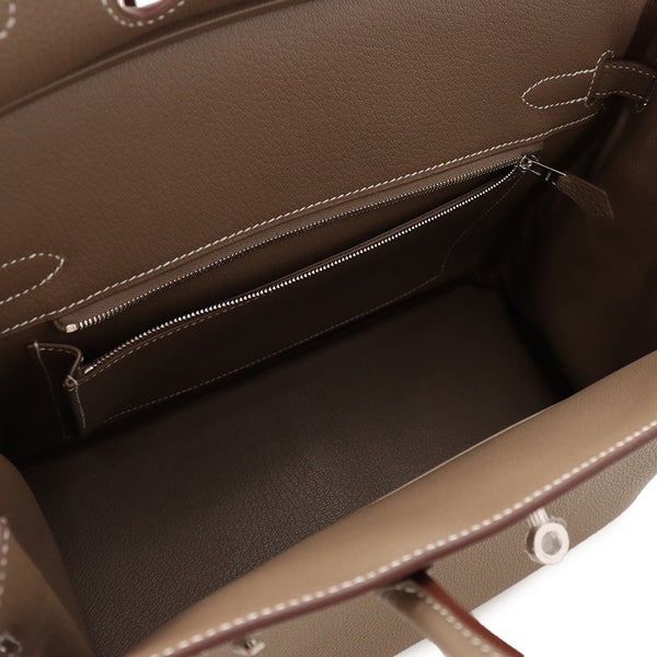 エルメス バーキン30 エトゥープ/シルバー金具 トゴ G刻印 HERMES Birkin ハンドバッグ