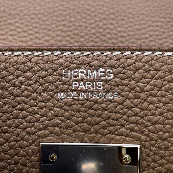 エルメス バーキン30 エトゥープ/シルバー金具 トゴ G刻印 HERMES Birkin ハンドバッグ