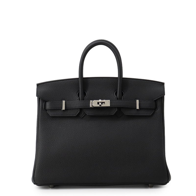 エルメス バーキン25 ブラック/シルバー金具 トゴ G刻印  HERMES Birkin ハンドバッグ 黒