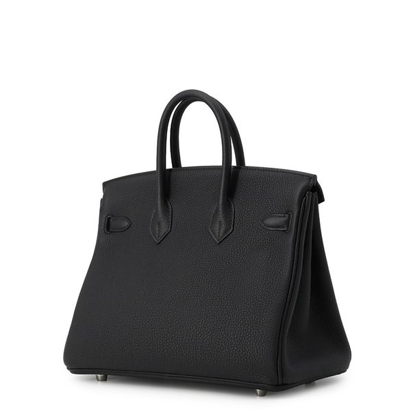 エルメス バーキン25 ブラック/シルバー金具 トゴ G刻印  HERMES Birkin ハンドバッグ 黒