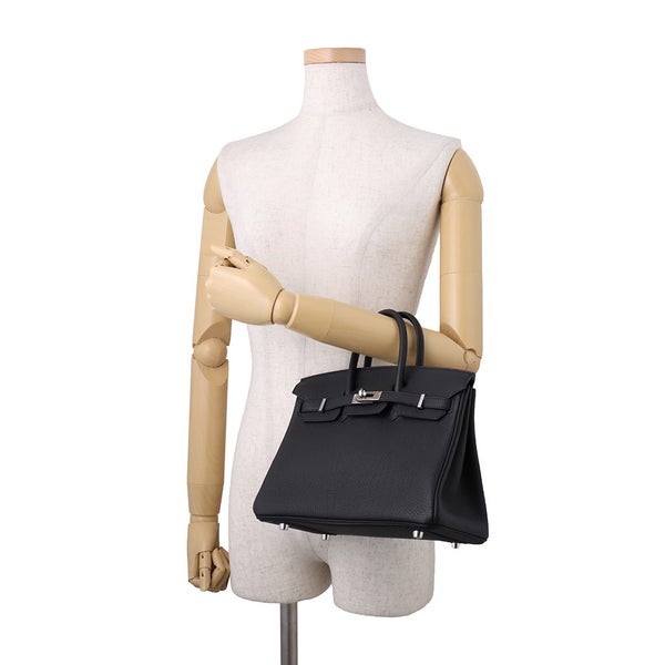 エルメス バーキン25 ブラック/シルバー金具 トゴ G刻印  HERMES Birkin ハンドバッグ 黒